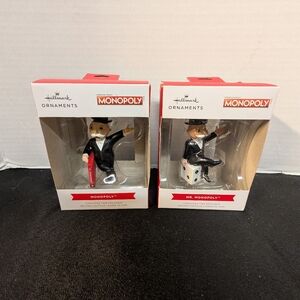 Hallmark Hasbro  Mr. Monopoly Game Christmas Tree Ornament Lot Bundle 2022 2023